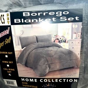 3pc Home Collection Sunrise SHERPA FLANNEL REVERSIBLE Comforter Set, CALI KING